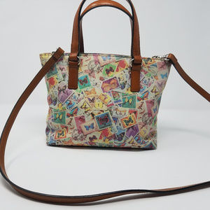 Fossil Crossbody Leather Print Fossil Bag Purse
